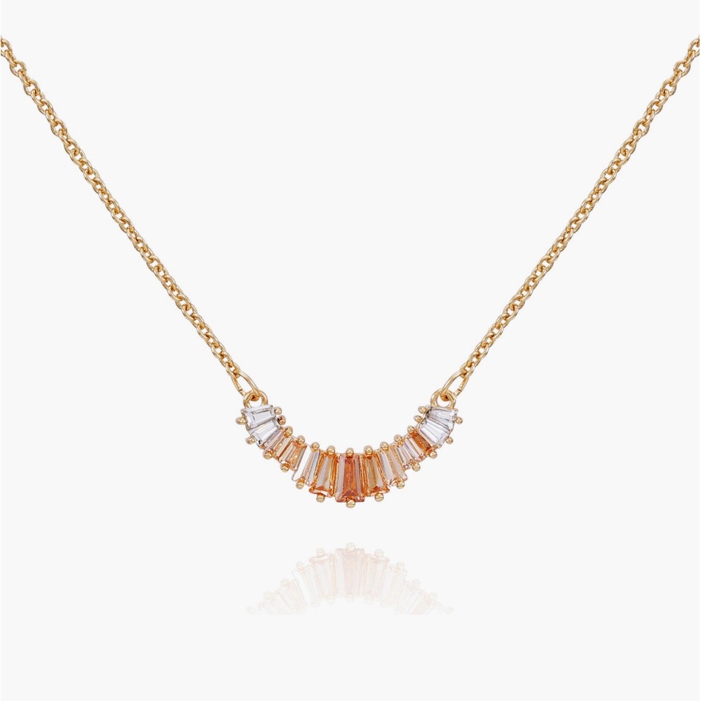 NWT Vince Camuto 16 inch Baguette Crystal gold tone pendant necklace